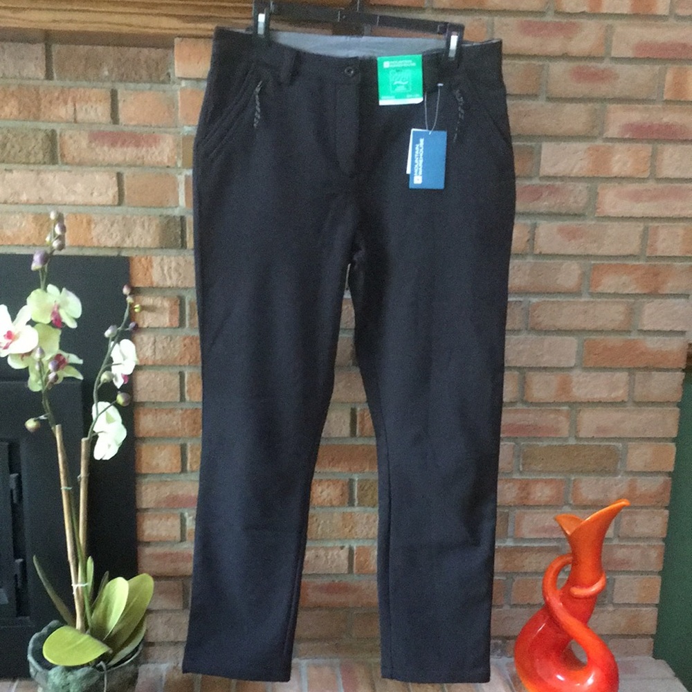 New! Mountain Warehouse Softshell Black High Waisted Fleece Lined Trouser Pant 8
